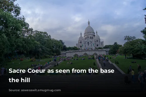 Sacre Coeur as seen from the base of the hill