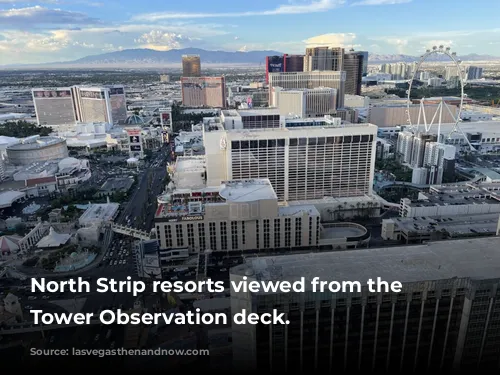 North Strip resorts viewed from the Eiffel Tower Observation deck.