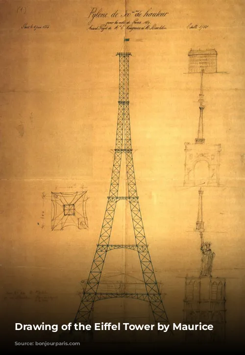 Drawing of the Eiffel Tower by Maurice Koechlin