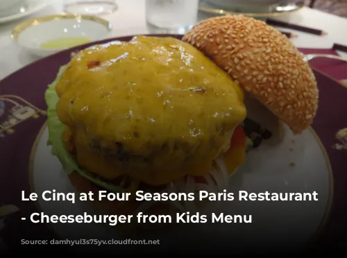 Le Cinq at Four Seasons Paris Restaurant Review - Cheeseburger from Kids Menu