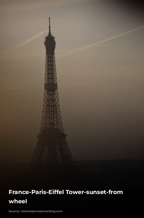 France-Paris-Eiffel Tower-sunset-from big wheel