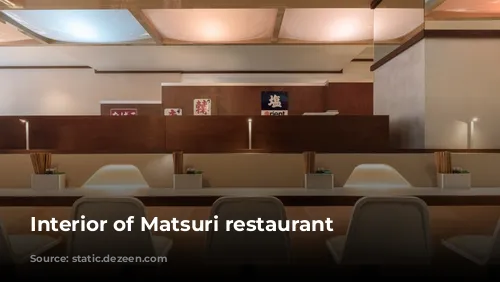 Interior of Matsuri restaurant