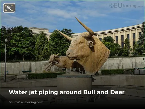 Water jet piping around Bull and Deer statues