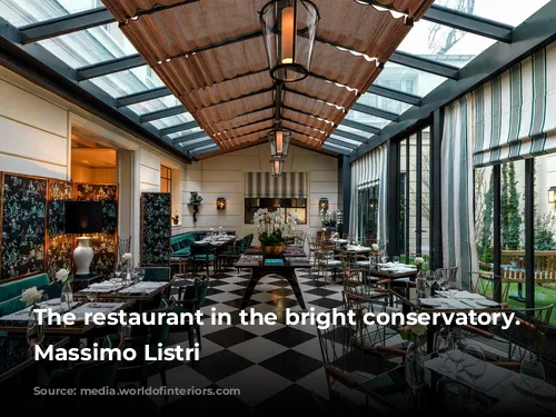 The restaurant in the bright conservatory. Photograph Massimo Listri