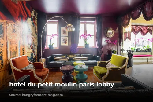 hotel du petit moulin paris lobby