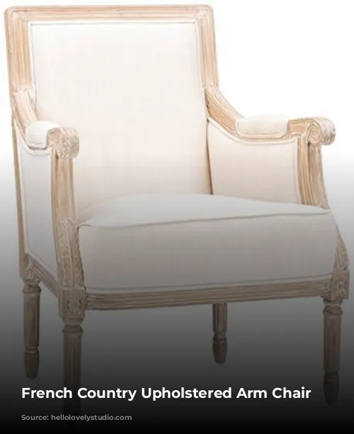 French Country Upholstered Arm Chair