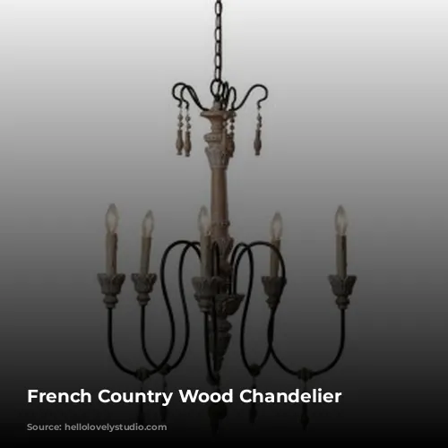 French Country Wood Chandelier