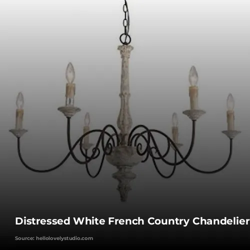 Distressed White French Country Chandelier