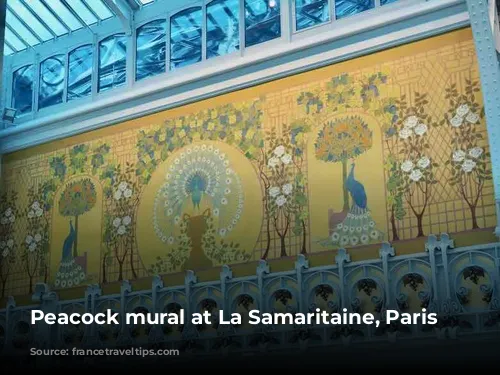 Peacock mural at La Samaritaine, Paris