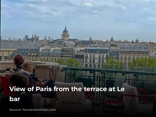 View of Paris from the terrace at Le Tout-Paris bar