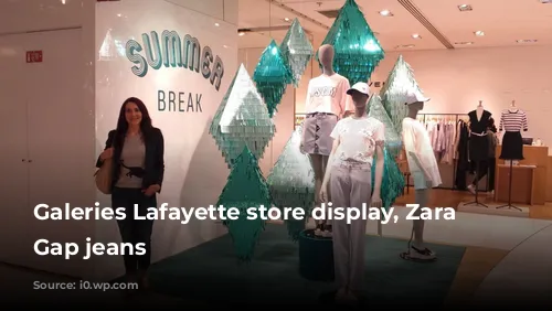 Galeries Lafayette store display, Zara jacket Gap jeans