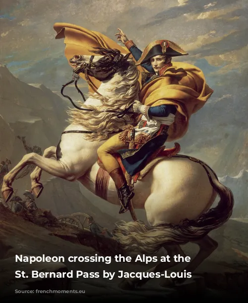 Napoleon crossing the Alps at the Great St. Bernard Pass by Jacques-Louis David