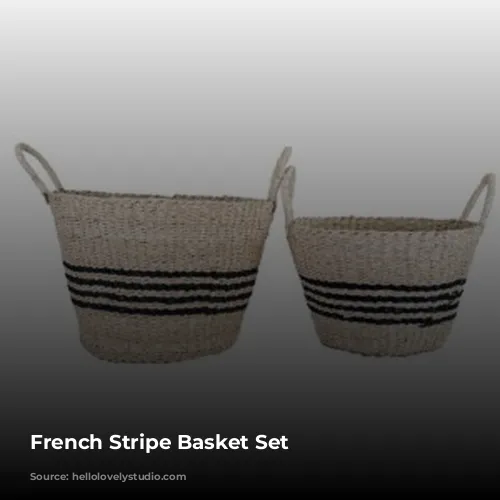 French Stripe Basket Set