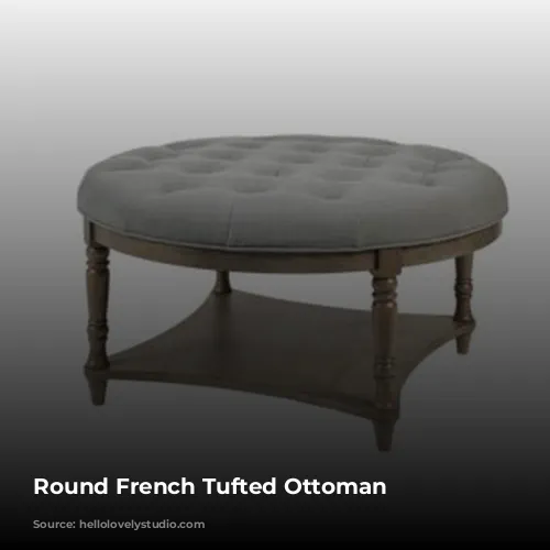 Round French Tufted Ottoman