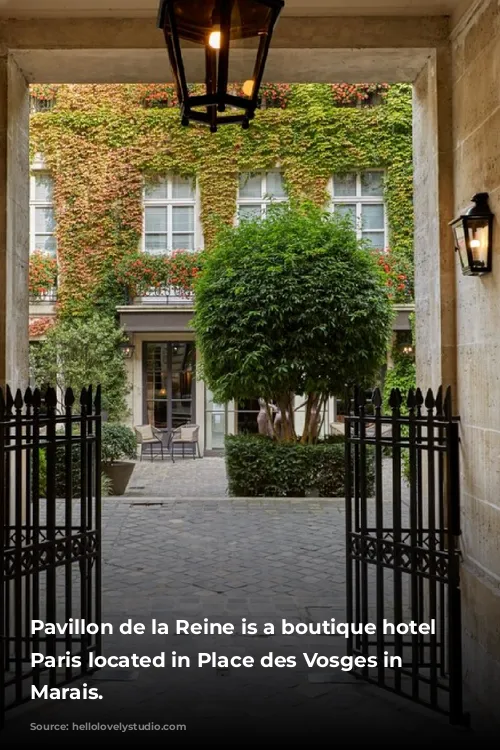 Pavillon de la Reine is a boutique hotel in Paris located in Place des Vosges in the Marais.