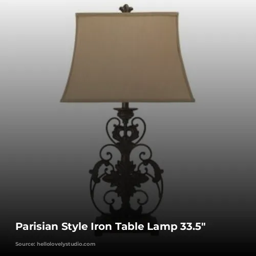 Parisian Style Iron Table Lamp  33.5″