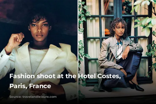 Fashion shoot at the Hotel Costes, in Paris, France