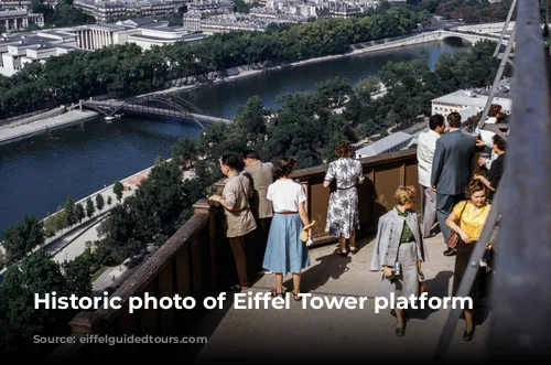 Historic photo of Eiffel Tower platform