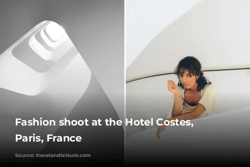 Fashion shoot at the Hotel Costes, in Paris, France