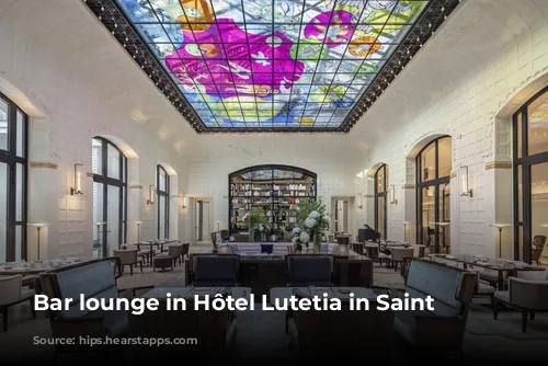 Bar lounge in Hôtel Lutetia in Saint Germain Paris