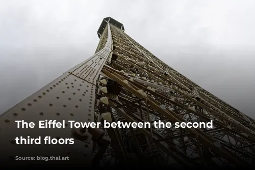 The Eiffel Tower between the second and third floors