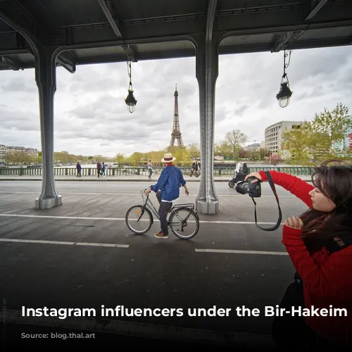 Instagram influencers under the Bir-Hakeim bridge