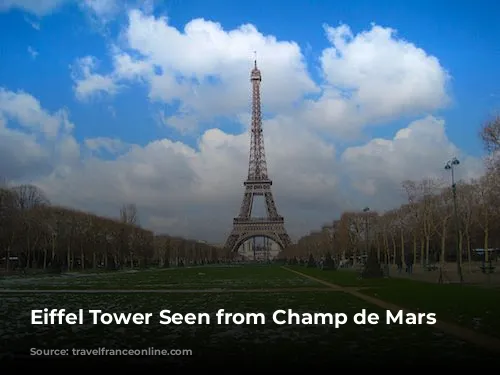 Eiffel Tower Seen from Champ de Mars