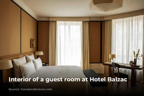 Interior of a guest room at Hotel Balzac