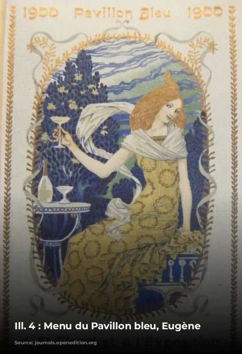 Ill. 4 : Menu du Pavillon bleu, Eugène Grasset