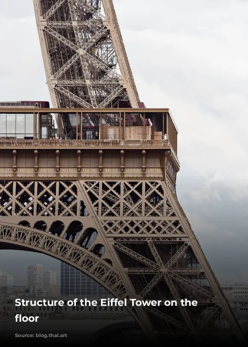 Structure of the Eiffel Tower on the first floor