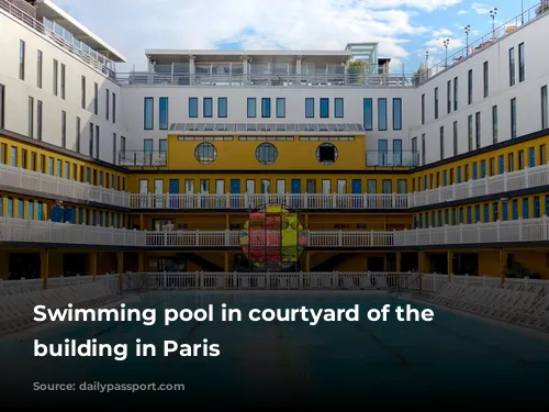 Swimming pool in courtyard of the Molitor building in Paris