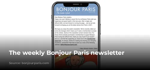 The weekly Bonjour Paris newsletter