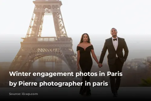 Winter engagement photos in Paris captured by Pierre photographer in paris