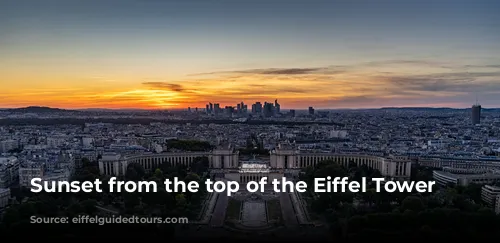 Sunset from the top of the Eiffel Tower