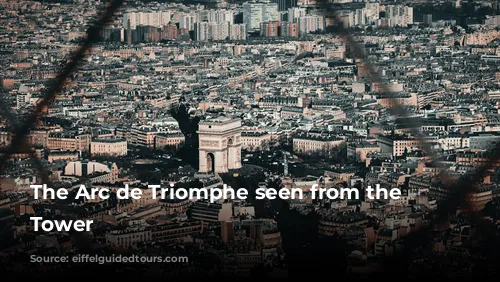 The Arc de Triomphe seen from the Eiffel Tower