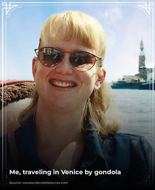 Me, traveling in Venice by gondola