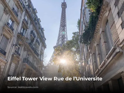 Eiffel Tower View Rue de l’Universite