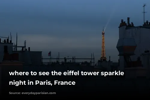 where to see the eiffel tower sparkle at night in Paris, France