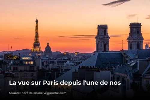 La vue sur Paris depuis l'une de nos chambres.