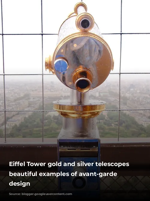 Eiffel Tower gold and silver telescopes are beautiful examples of avant-garde French design