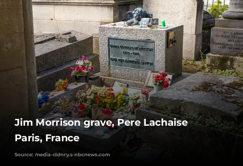 Jim Morrison grave, Pere Lachaise Cemetery, Paris, France