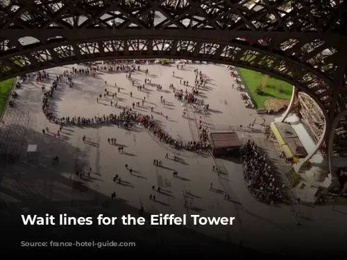 Wait lines for the Eiffel Tower