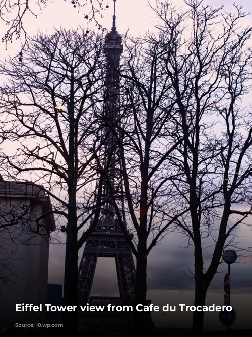 Eiffel Tower view from Cafe du Trocadero restaurant