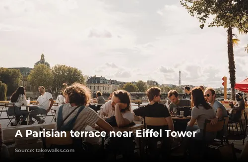 A Parisian terrace near Eiffel Tower