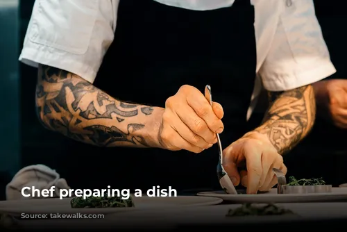 Chef preparing a dish 