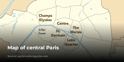 Map of central Paris