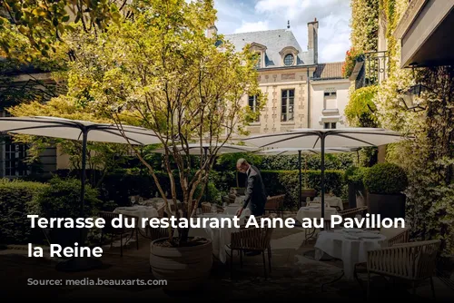 Terrasse du restaurant Anne au Pavillon de la Reine