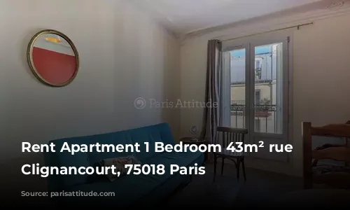 Rent Apartment 1 Bedroom 43m² rue de Clignancourt, 75018 Paris