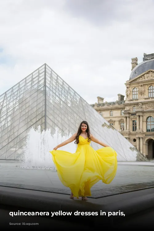 quinceanera yellow dresses in paris, france