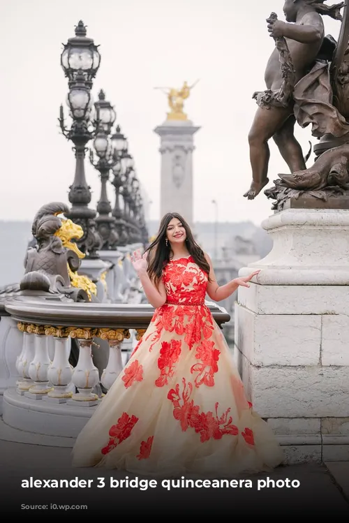 alexander 3 bridge quinceanera photo shoot